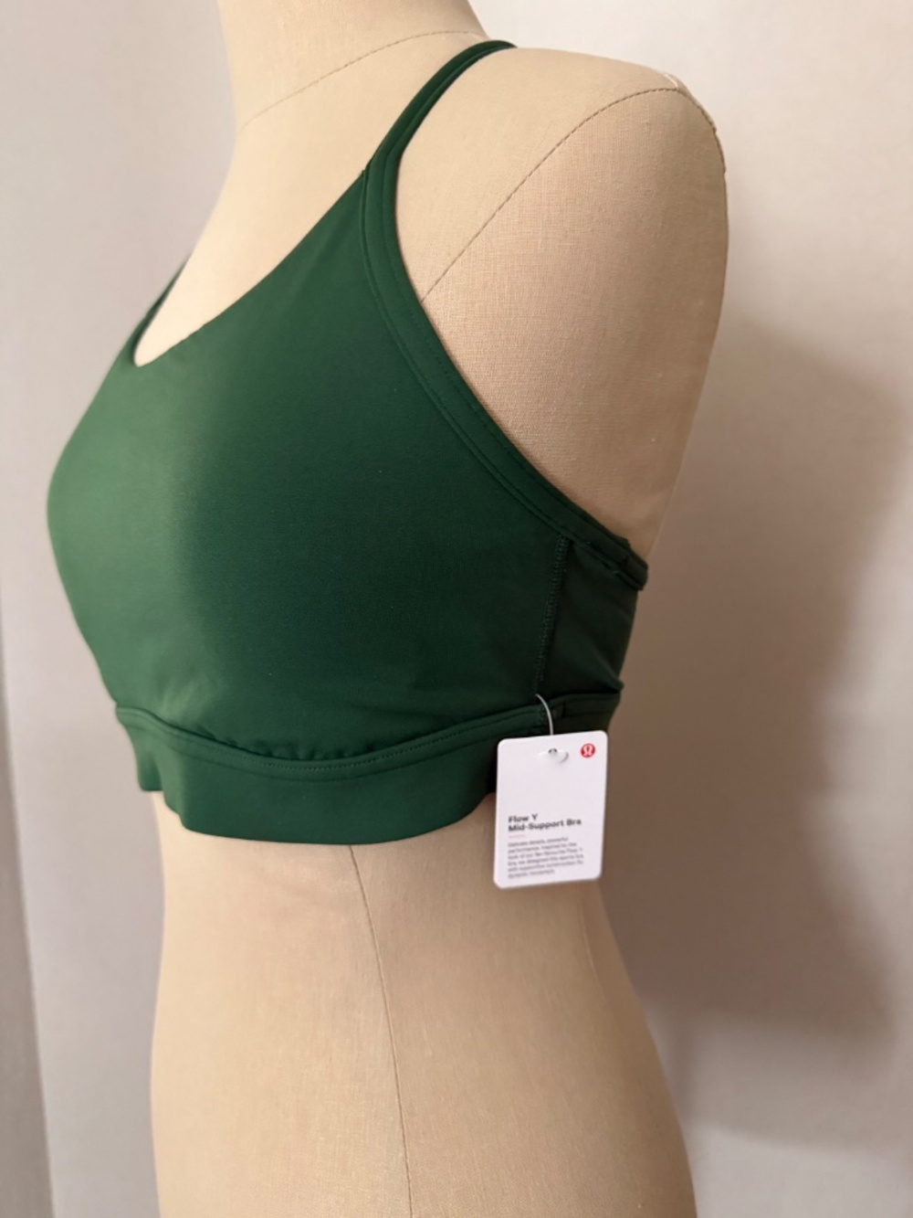 Lululemon Flow Y Mid Support Ivy Grove Green Sports Bra B/C Cup - Picture 2 of 6